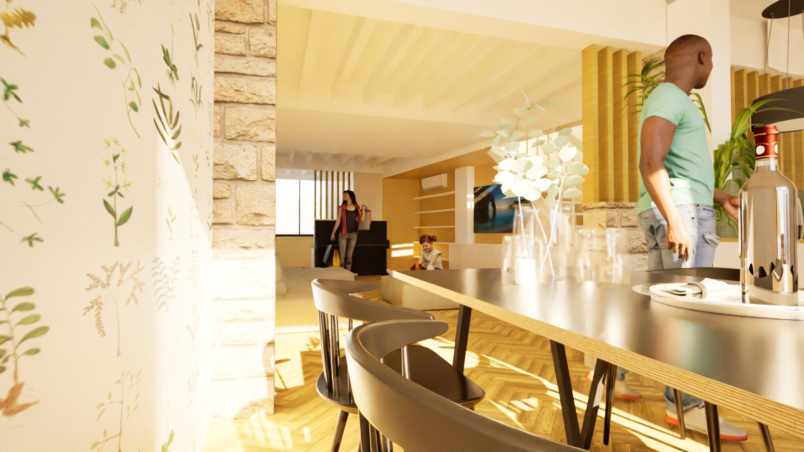 Vue 3D Rénovation maison individuelle Studio TSURU